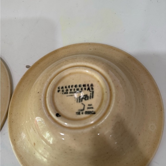 Metlock Poppy Trail Red Rooster Lot of 2-6 inch fruit dessert bowl 1950 VTG - Picture 2 of 7